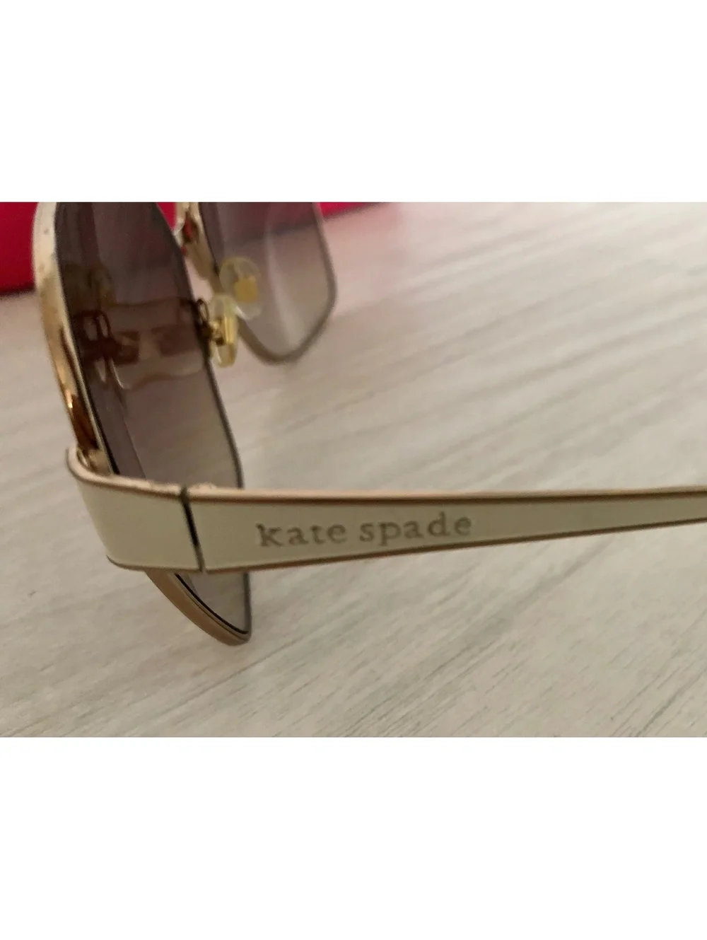 Kate Spade DARI/S Oversized Square Aviator Sunglasses Gold Brown Gradient